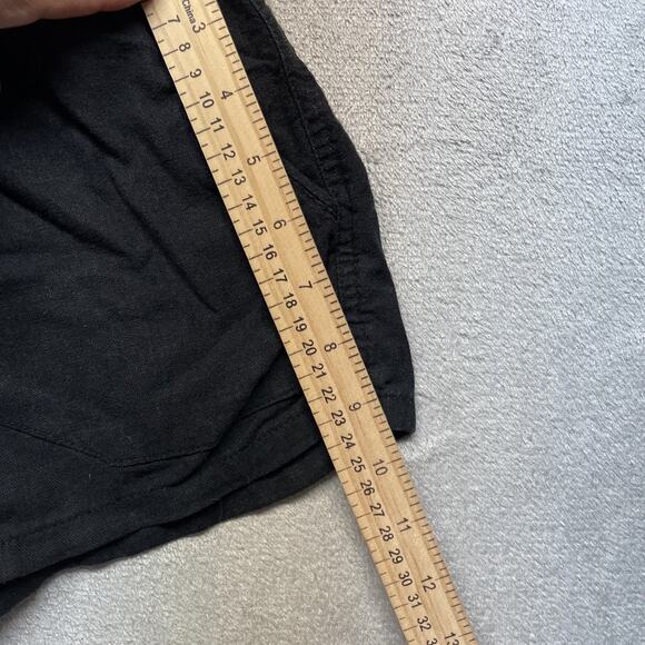 LOVE TREE Shorts Black Linen Smocked Waist Drawstring Casual Sz S - Picture 5 of 5